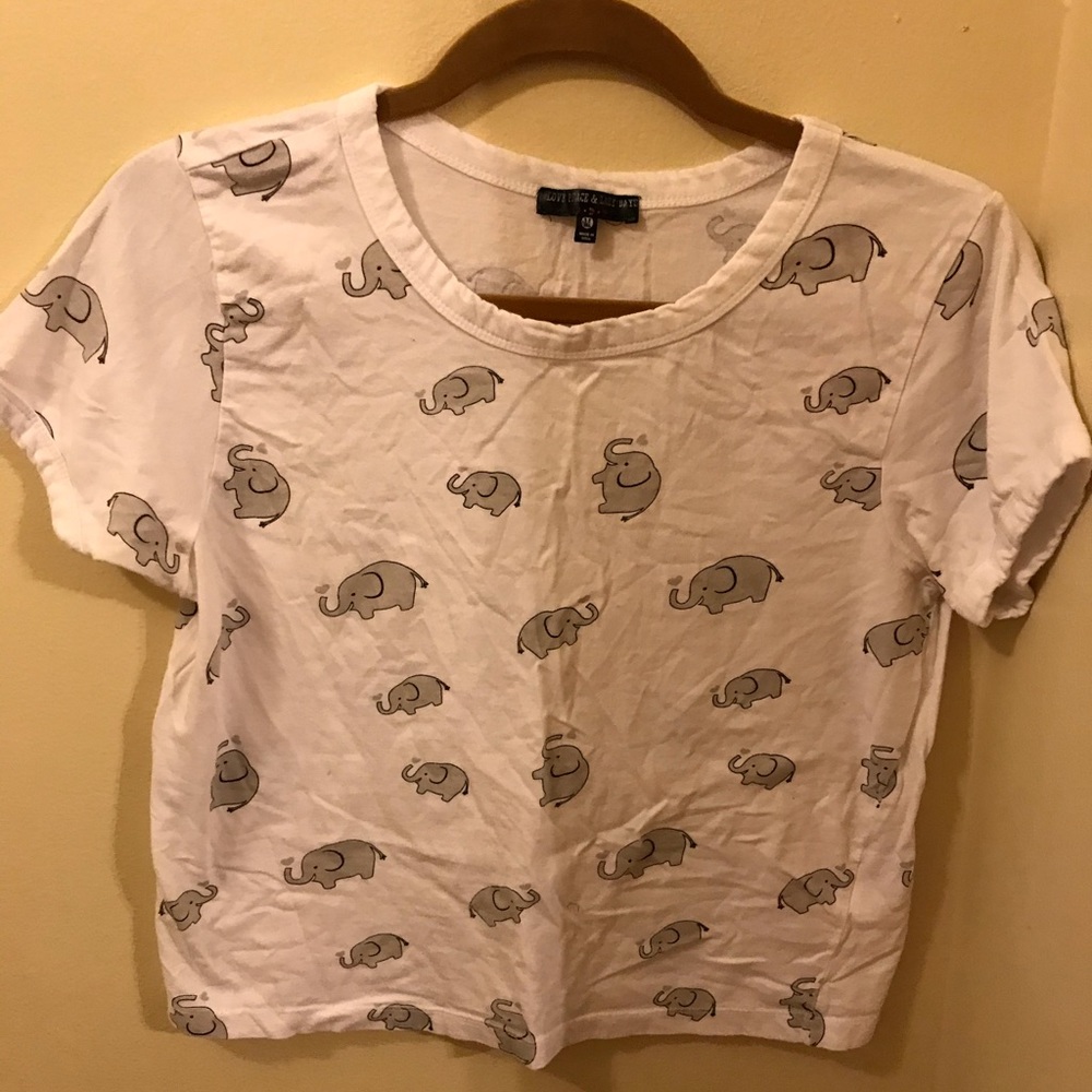 Elephant Pattern Love Peace & Lazy Days T-Shirt